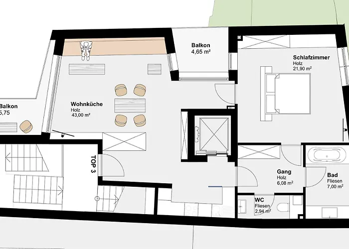 Haus Fünf Mit 2 Und Studio-loft Mit Terrasse Apartment